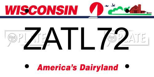 ZATL72 Wisconsin License Plate