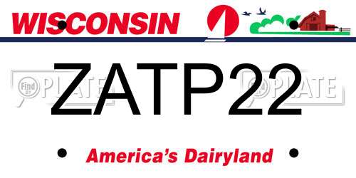 ZATP22 Wisconsin License Plate
