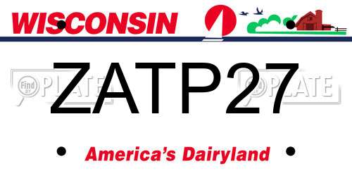 ZATP27 Wisconsin License Plate