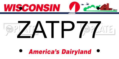 ZATP77 Wisconsin License Plate