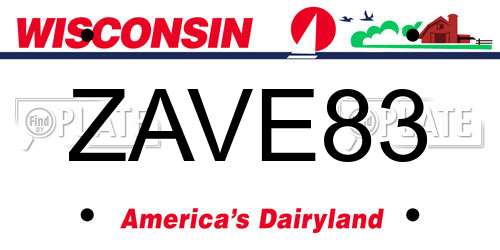 ZAVE83 Wisconsin License Plate