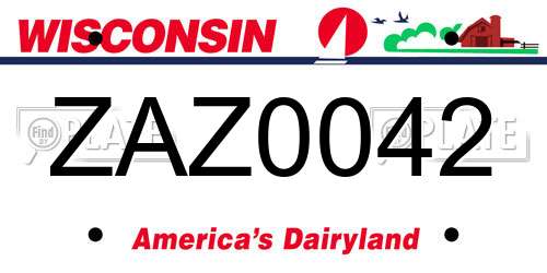 ZAZ0042 Wisconsin License Plate