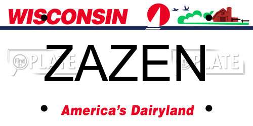 ZAZEN Wisconsin License Plate