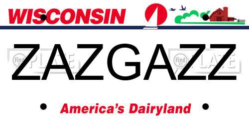 ZAZGAZZ Wisconsin License Plate