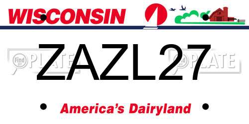 ZAZL27 Wisconsin License Plate