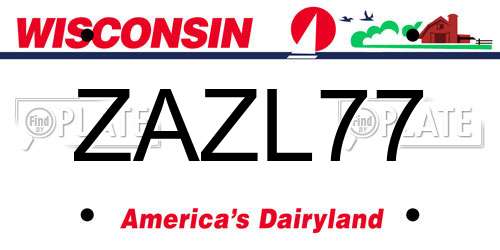 ZAZL77 Wisconsin License Plate