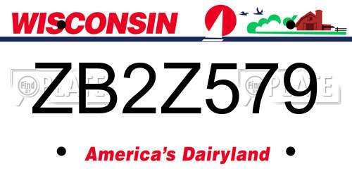 ZB2Z579 Wisconsin License Plate