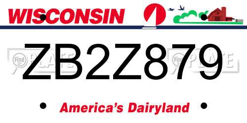 ZB2Z879 Wisconsin License Plate