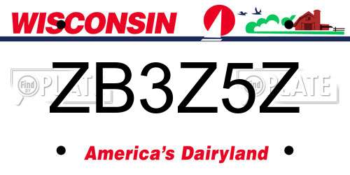 ZB3Z5Z Wisconsin License Plate