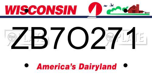 ZB7O271 Wisconsin License Plate