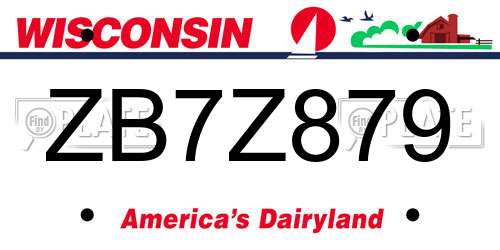ZB7Z879 Wisconsin License Plate