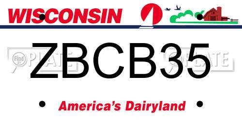 ZBCB35 Wisconsin License Plate