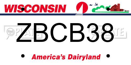 ZBCB38 Wisconsin License Plate