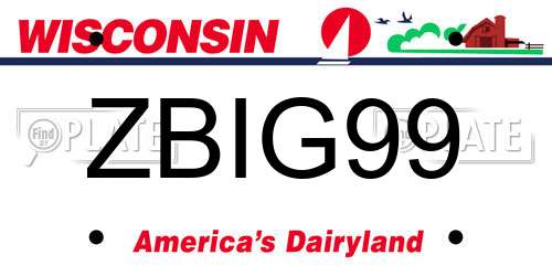 ZBIG99 Wisconsin License Plate