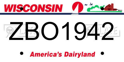 ZBO1942 Wisconsin License Plate