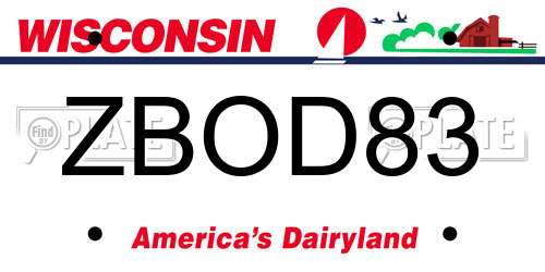 ZBOD83 Wisconsin License Plate