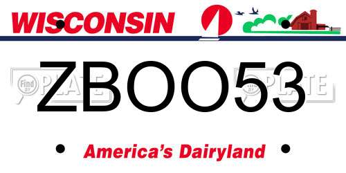 ZBOO53 Wisconsin License Plate