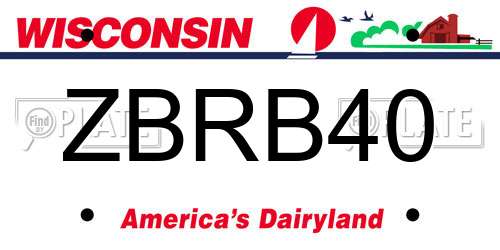 ZBRB40 Wisconsin License Plate