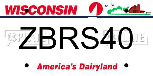 ZBRS40 Wisconsin License Plate