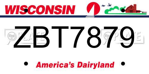 ZBT7879 Wisconsin License Plate