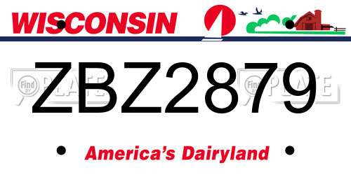 ZBZ2879 Wisconsin License Plate