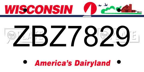 ZBZ7829 Wisconsin License Plate
