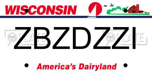 ZBZDZZI Wisconsin License Plate