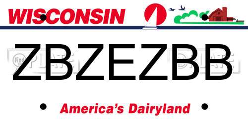ZBZEZBB Wisconsin License Plate