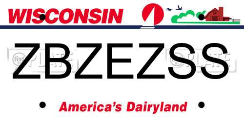 ZBZEZSS Wisconsin License Plate