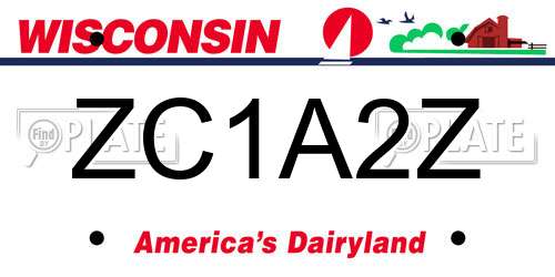 ZC1A2Z Wisconsin License Plate