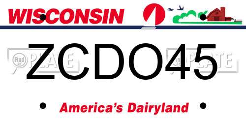 ZCDO45 Wisconsin License Plate