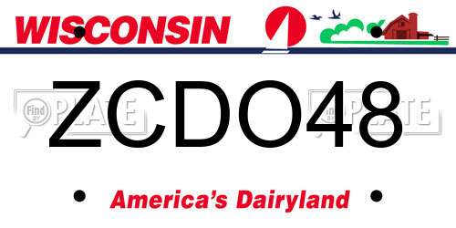 ZCDO48 Wisconsin License Plate