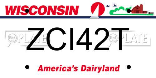 ZCI42T Wisconsin License Plate