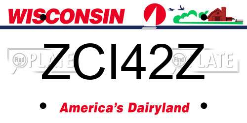 ZCI42Z Wisconsin License Plate