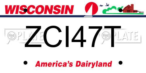 ZCI47T Wisconsin License Plate