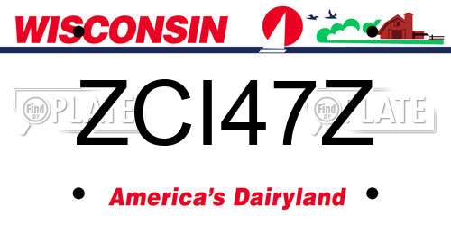 ZCI47Z Wisconsin License Plate