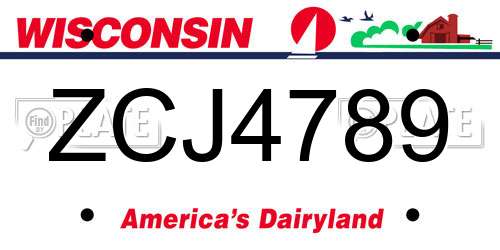 ZCJ4789 Wisconsin License Plate