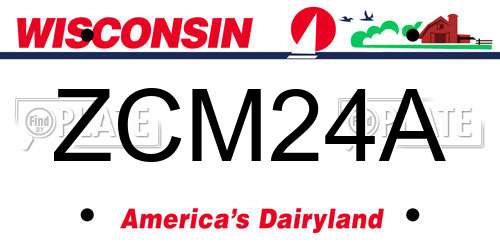 ZCM24A Wisconsin License Plate