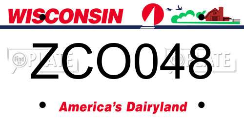 ZCO048 Wisconsin License Plate