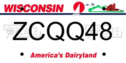 ZCQQ48 Wisconsin License Plate