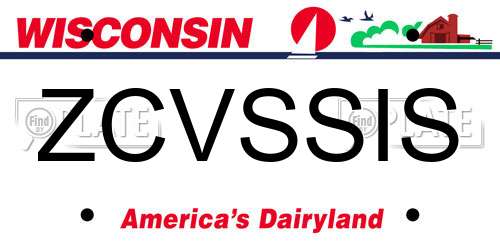 ZCVSSIS Wisconsin License Plate