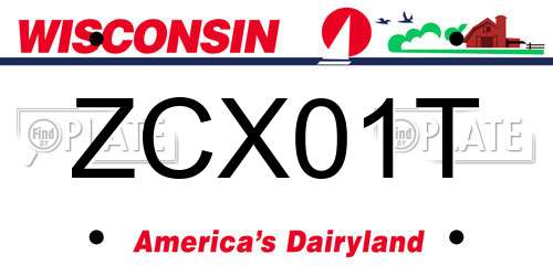 ZCX01T Wisconsin License Plate