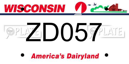 ZD057 Wisconsin License Plate