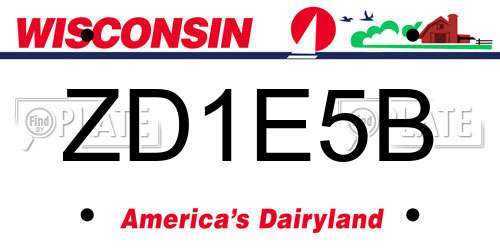 ZD1E5B Wisconsin License Plate