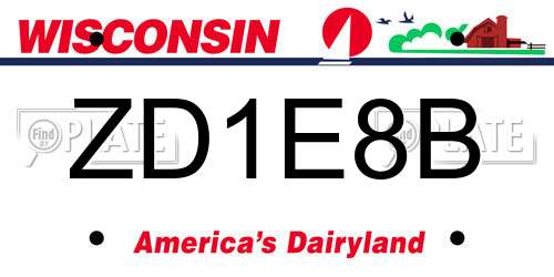 ZD1E8B Wisconsin License Plate