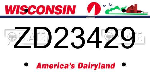 ZD23429 Wisconsin License Plate