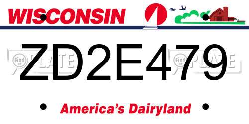 ZD2E479 Wisconsin License Plate