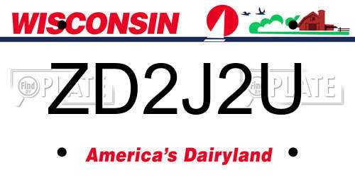 ZD2J2U Wisconsin License Plate