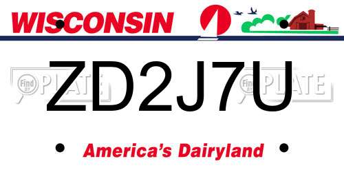 ZD2J7U Wisconsin License Plate