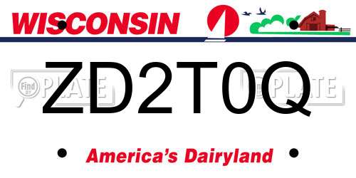 ZD2T0Q Wisconsin License Plate